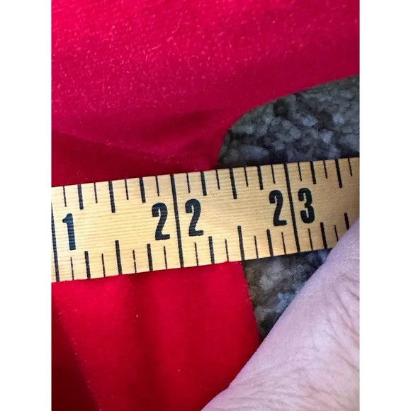 Vintage Anne Leslie Red Velvet Lace Trim Zip Front Long Robe - Picture 4 of 8